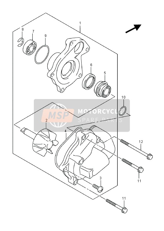 Suzuki UH200A BURGMAN 2015 Pompe à eau pour un 2015 Suzuki UH200A BURGMAN